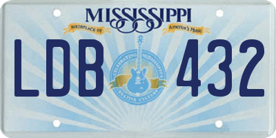 MS license plate LDB432
