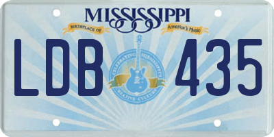 MS license plate LDB435