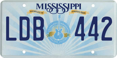 MS license plate LDB442