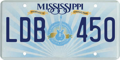 MS license plate LDB450