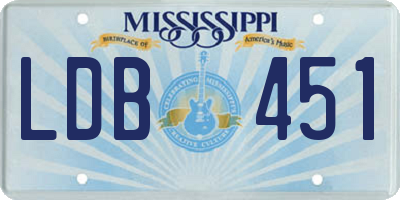 MS license plate LDB451