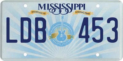 MS license plate LDB453