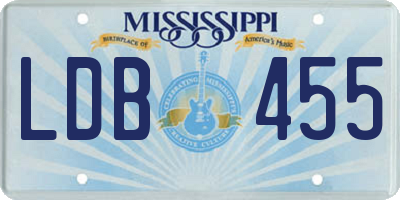 MS license plate LDB455