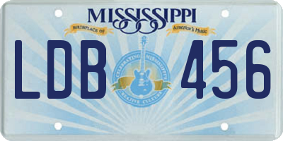 MS license plate LDB456