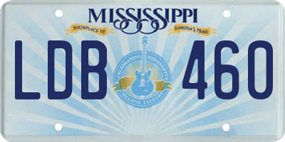 MS license plate LDB460