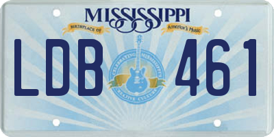 MS license plate LDB461