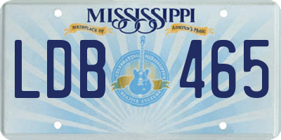 MS license plate LDB465