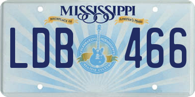 MS license plate LDB466