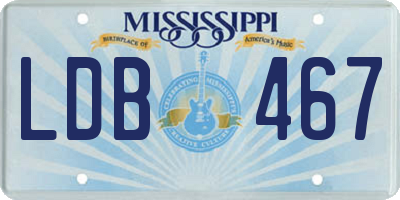 MS license plate LDB467