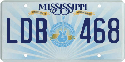 MS license plate LDB468