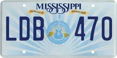 MS license plate LDB470
