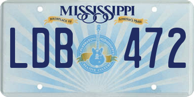 MS license plate LDB472