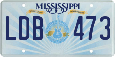 MS license plate LDB473
