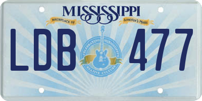 MS license plate LDB477