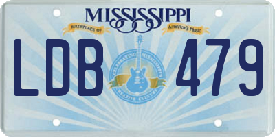 MS license plate LDB479