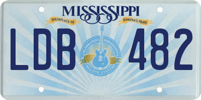 MS license plate LDB482
