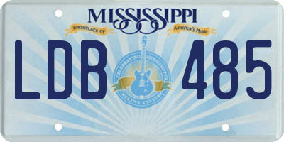 MS license plate LDB485