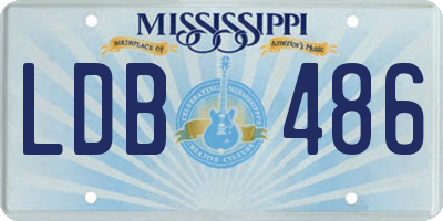MS license plate LDB486