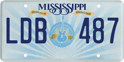 MS license plate LDB487