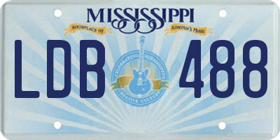 MS license plate LDB488