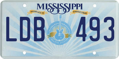 MS license plate LDB493
