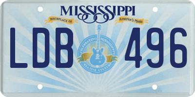 MS license plate LDB496