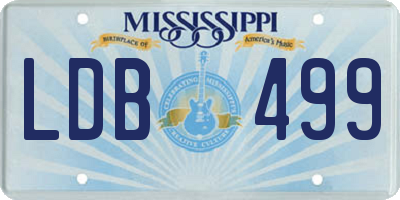MS license plate LDB499