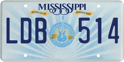 MS license plate LDB514