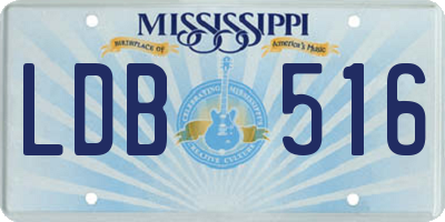 MS license plate LDB516