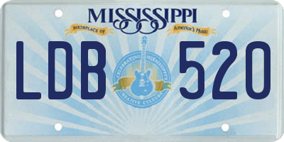 MS license plate LDB520
