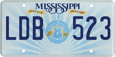 MS license plate LDB523