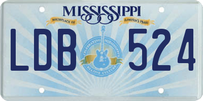 MS license plate LDB524