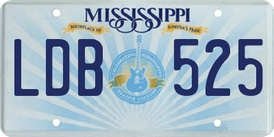 MS license plate LDB525