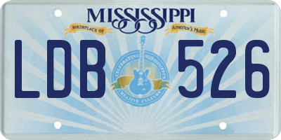 MS license plate LDB526