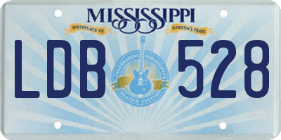 MS license plate LDB528