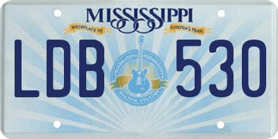 MS license plate LDB530