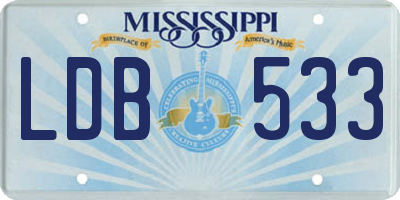 MS license plate LDB533