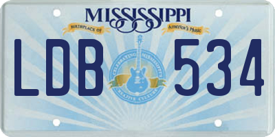 MS license plate LDB534