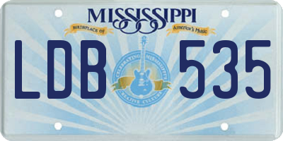 MS license plate LDB535