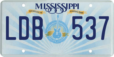 MS license plate LDB537