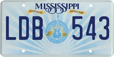 MS license plate LDB543