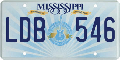 MS license plate LDB546