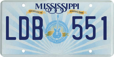 MS license plate LDB551