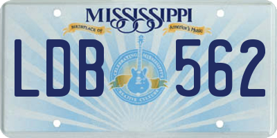 MS license plate LDB562