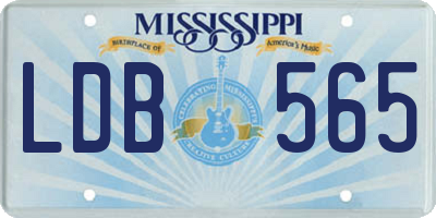 MS license plate LDB565
