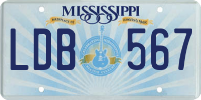 MS license plate LDB567