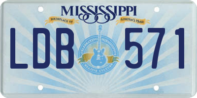 MS license plate LDB571
