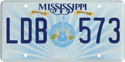 MS license plate LDB573