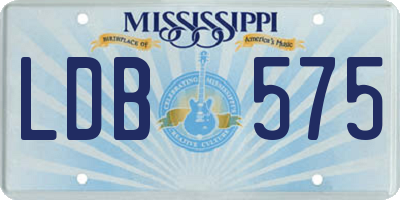 MS license plate LDB575