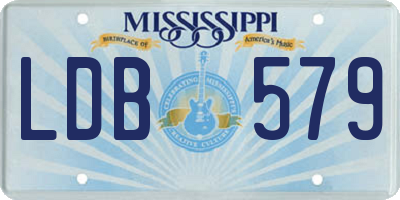 MS license plate LDB579